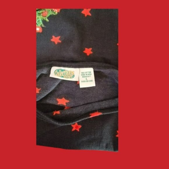 Collections ETC Long Sleeve Red Christmas Snowman Tree Pullover Top in Size L - Picture 4 of 4